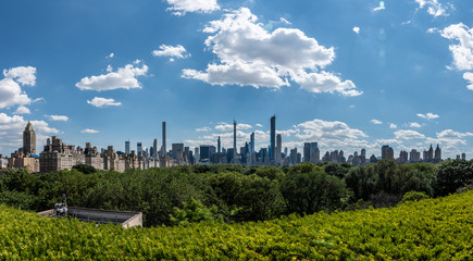 Fototapeta na wymiar Views of Central Park from the roof top of the MET