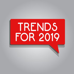 Writing note showing Trends For 2019. Business photo showcasing list of things that got popular very quickly in this year.