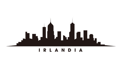 Naklejka premium Wektor sylwetka panoramę Dublina i zabytki