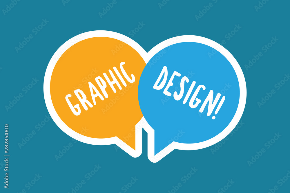 Aufkleber writing note showing graphic design. business photo showcasing art or skill of combining text and pi