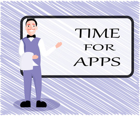 Text sign showing Time For Apps. Conceptual photo The best fullfeatured service that helps communicate faster.