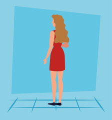 fashion woman with hairstyle and wearing dress design