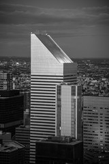 Building with slanted top in midtown Manhattan (NYC, USA)
