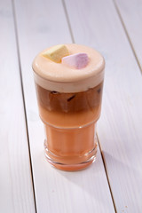 summer cocktail on the wooden background