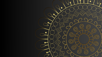 luxury ornamental mandala design background in gold color