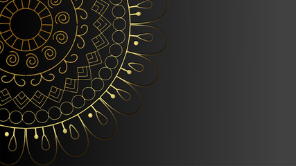 luxury ornamental mandala design background in gold color
