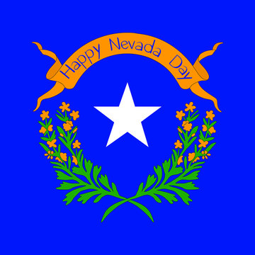 Nevada Day Holiday. Template For Greeting Card. Happy Nevada Day. Vector.