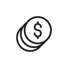 flat line dollar icon. Logo element illustration. dollar design. vector eps 10 .dollar concept. Can be used in web and mobile .