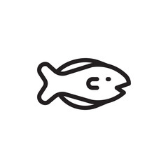 flat line fish icon. Logo element illustration. fish design. vector eps 10 . fish concept. Can be used in web and mobile .