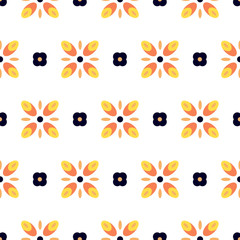 Geometric shapes seamless vector pattern. Abstract petal shapes background.