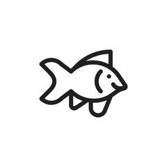 flat line fish icon. Logo element illustration. fish design. vector eps 10 . fish concept. Can be used in web and mobile .