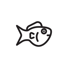 flat line fish icon. Logo element illustration. fish design. vector eps 10 . fish concept. Can be used in web and mobile .
