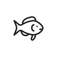 flat line fish icon. Logo element illustration. fish design. vector eps 10 . fish concept. Can be used in web and mobile .