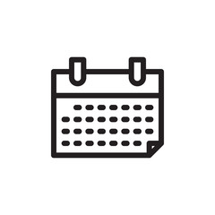 flat line calendar icon. Logo element illustration. calendar design. vector eps 10 . calendar concept. Can be used in web and mobile .
