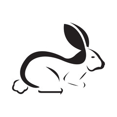 rabbit icon logo illustration design template vector