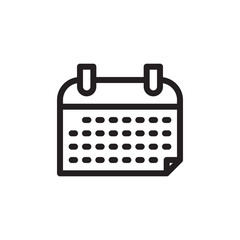 flat line calendar icon. Logo element illustration. calendar design. vector eps 10 . calendar concept. Can be used in web and mobile .