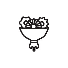 flat line flower icon. Logo element illustration. flower design. vector eps 10 . flower concept. Can be used in web and mobile .