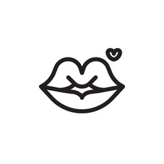 flat line kiss icon. Logo element illustration. kiss design. vector eps 10 . kiss concept. Can be used in web and mobile .