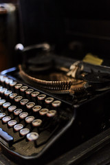 Letters on the keys of an old typewriter