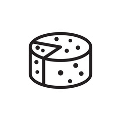 flat line cheese wheel icon. Logo element illustration.cheese wheel design. vector eps 10 . cheese wheel concept. Can be used in web and mobile .