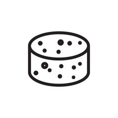 flat line cheese wheel icon. Logo element illustration.cheese wheel design. vector eps 10 . cheese wheel concept. Can be used in web and mobile .