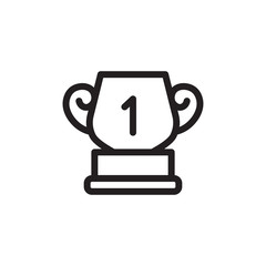 flat line winner cup icon. Logo element illustration. winner cup design. vector eps 10 . winner cup concept. Can be used in web and mobile .