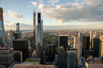 Looking North from the top of midtown Manhattan (NYC, USA)