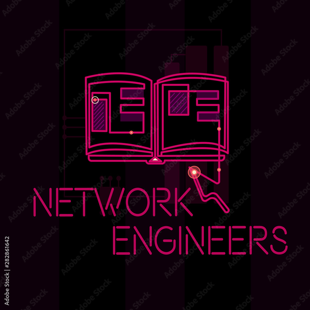 Poster word writing text network engineers. business concept for technology professional skilled in compute