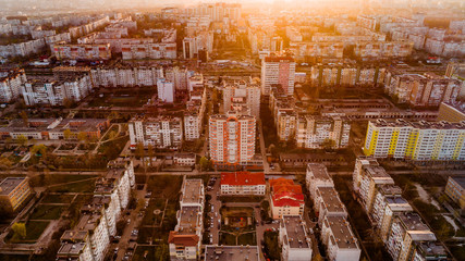 Obraz premium A shot of the center of a city.