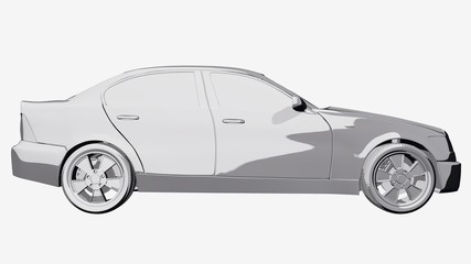 Obraz na płótnie Canvas Grey car comic book 3D illustration