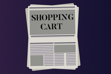 Word writing text Shopping Cart. Business concept for Case Trolley Carrying Groceries and Merchandise.