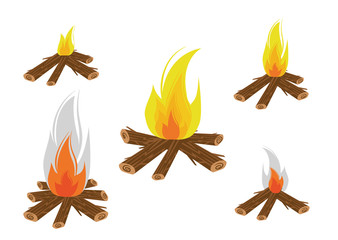 Fire effect vector illustration.