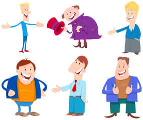 funny men cartoon characters set