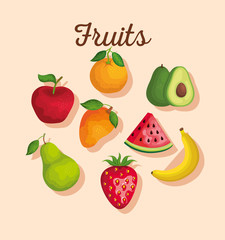 delicious fresh fruits with healthy nutrients