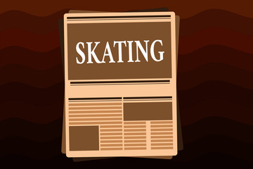 Handwriting text Skating. Concept meaning Action of skate Fun sport Skaters activity Exercise Recreational.
