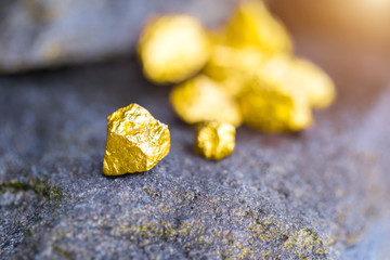 Gold on the stone floor Discovering Success and Investing Concepts with Business Partners.