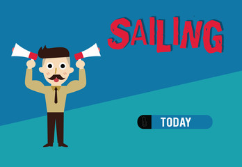 Word writing text Sailing. Business concept for Action of sail in ship or boat Sport Travel Nautical adventure.