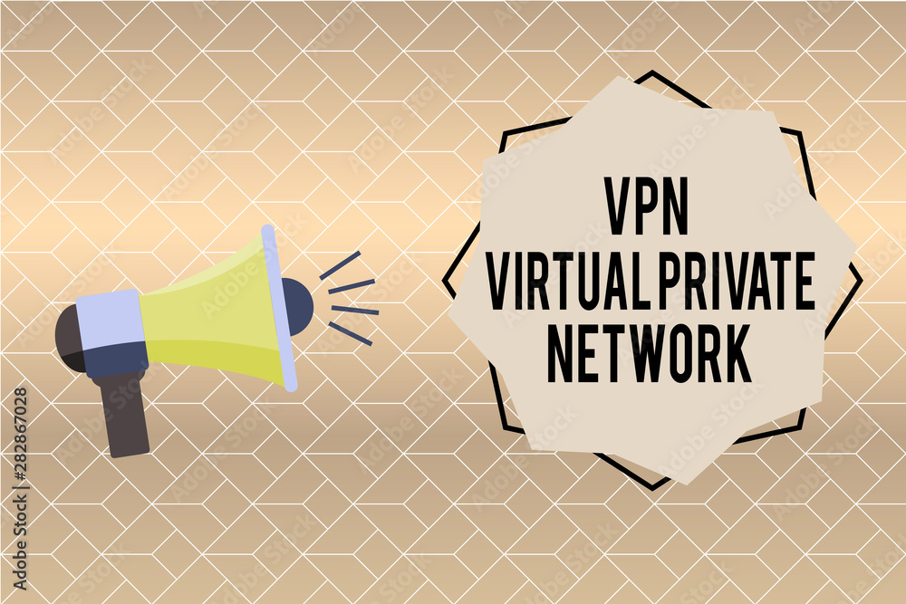 Poster handwriting text writing vpn virtual private network. concept meaning safe encrypted connection over