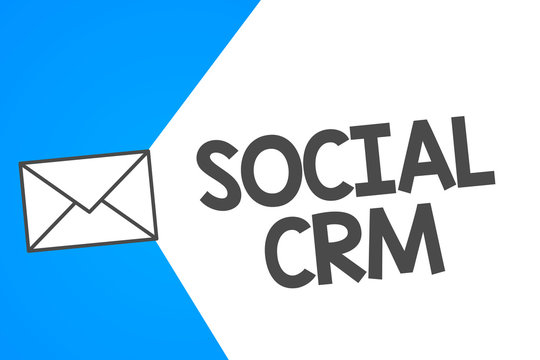 Handwriting text Social Crm. Concept meaning Customer relationship analysisagement used to engage with customers.