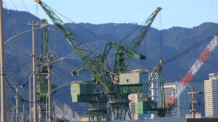 cranes on construction site