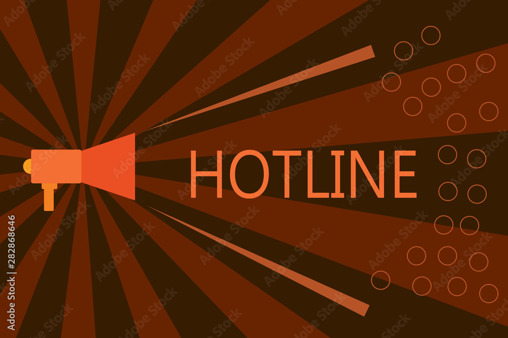 Poster handwriting text writing hotline. concept meaning direct telephone line set up for specific purpose 