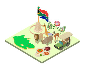 Fototapeta premium Kenya concept banner. Isometric banner of kenya vector concept for web, giftcard and postcard