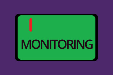 Text sign showing Monitoring. Conceptual photo Observe check progress quality of something over a period of time.