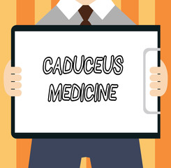 Word writing text Caduceus Medicine. Business concept for symbol used in medicine instead of the Rod of Asclepius.