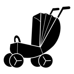 Newborn pram icon. Simple illustration of newborn pram vector icon for web design isolated on white background