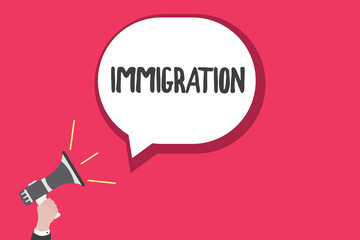 Word writing text Immigration. Business concept for Action of coming to live peranalysisently in a foreign country..