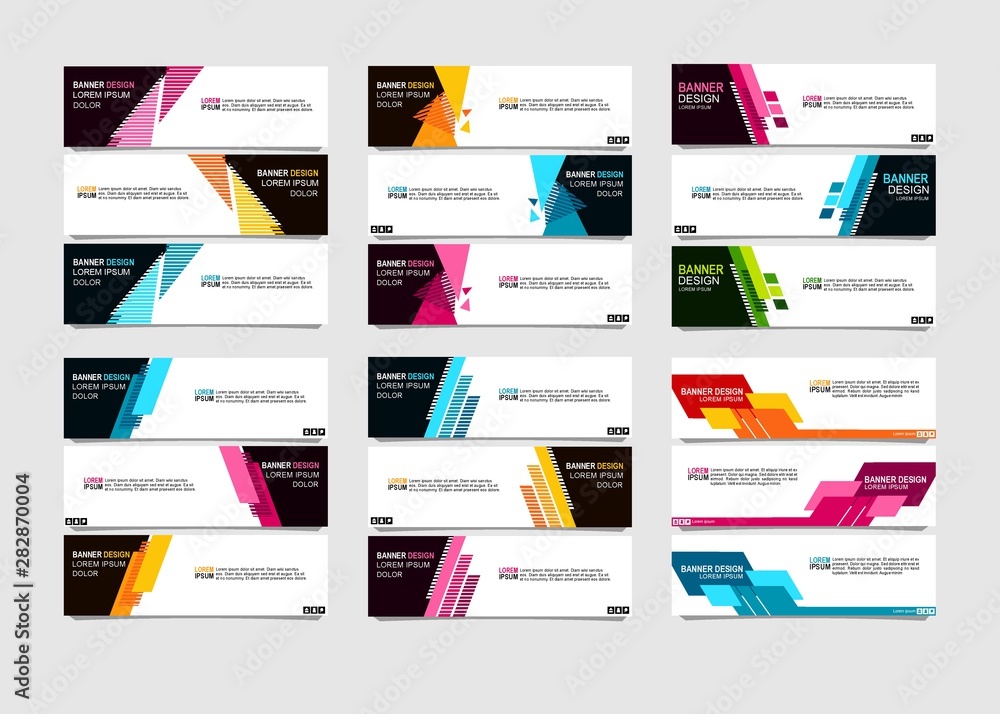 Wall mural bundle of 18 vector abstract design banner web template.