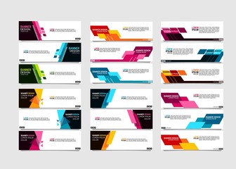 Bundle of 18 Vector abstract design banner web template.