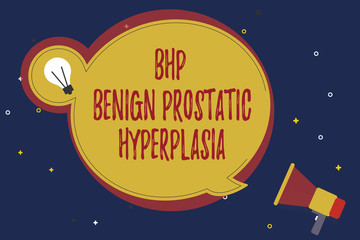 Fototapeta na wymiar Word writing text Bhp Benign Prostatic Hyperplasia. Business concept for Noncancerous prostate gland enlargement.