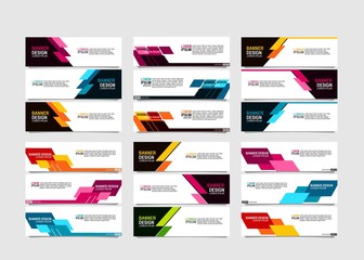 Bundle of 18 Vector abstract design banner web template.
